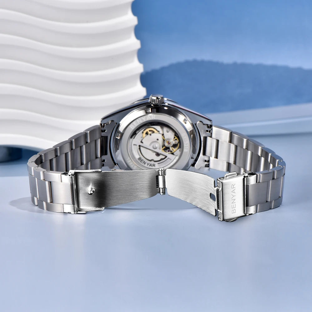 2025 New BENYAR DESIGN Brand Fashion Watches For Men Sapphire Mirror Mechanical Men's Watches Waterproof Stainless Steel Watch