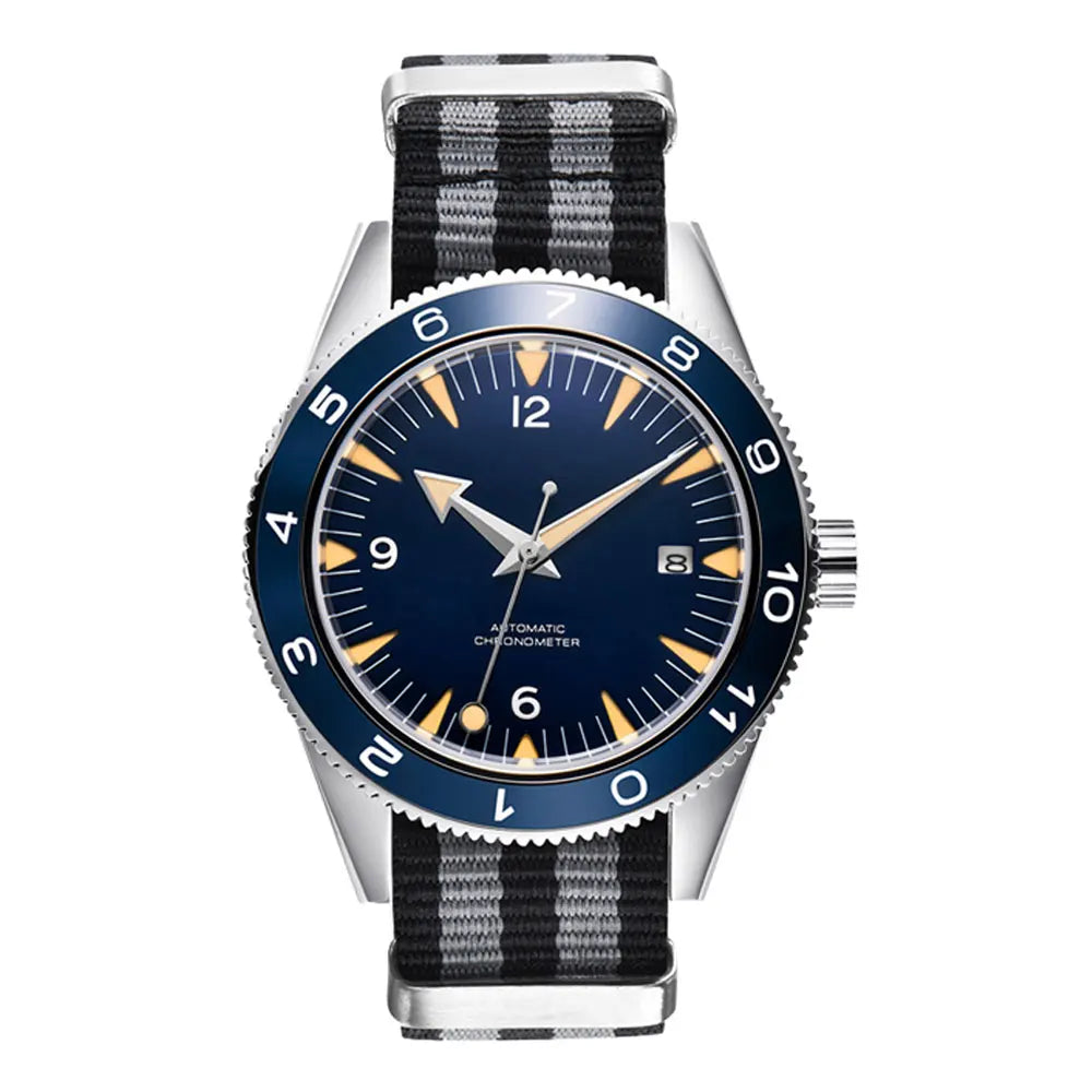 41MM Sapphire Glass 100m Waterproof Japan  Automatic Luminous Mens Watch Nylon Strap